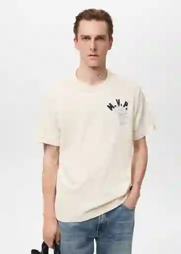 Camiseta Mvpcr Crudo Talla L Hombre Mango
