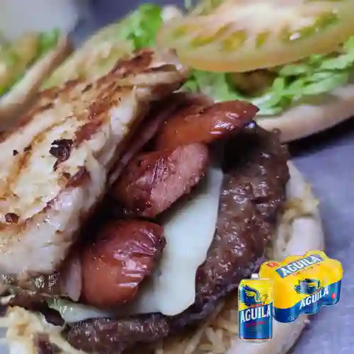 Combo Hamburguesa Super Street + Aguila Sixpack 355 ml