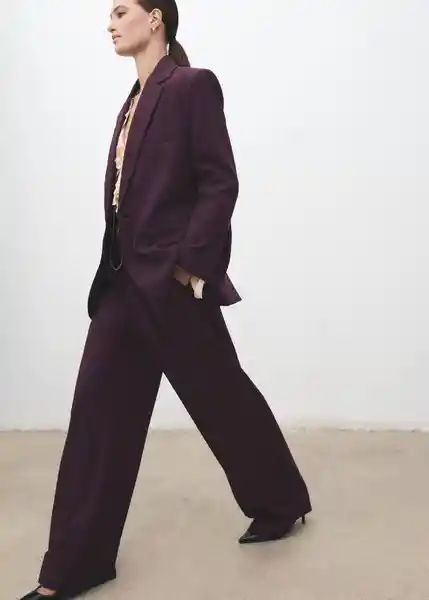 Pantalón Gabi Granate Talla 40 Mujer Mango