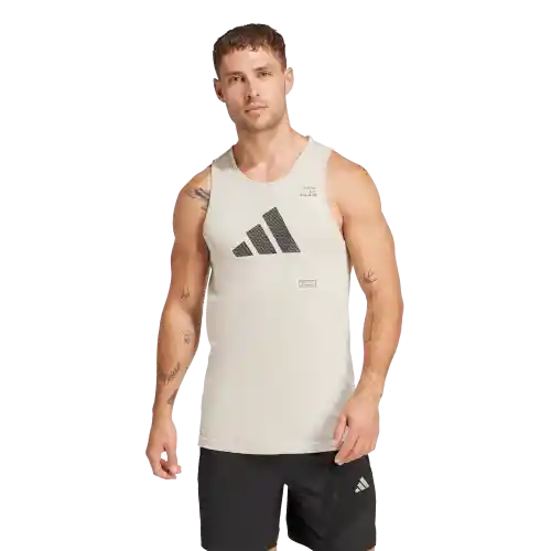 Adidas Camiseta Manga Sisa Entrenamiento Hombre Beige Talla S