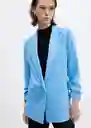 Blazer Americana Eleonor Celeste Talla M Mujer Mango