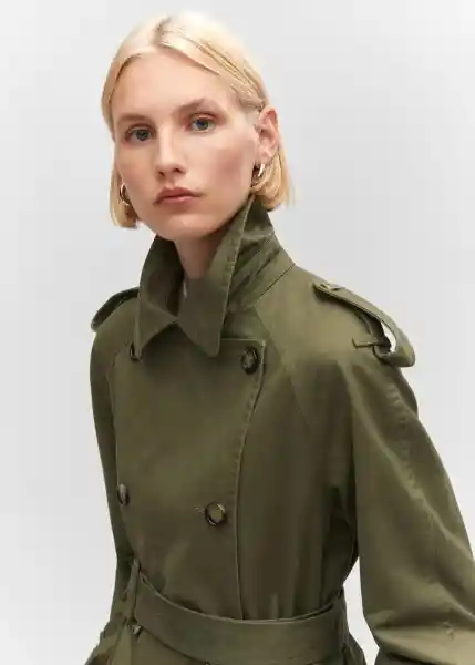 Abrigo Trench Used Khaki Talla 18 Mujer Mango