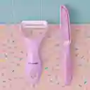 Cuchillo y Pelador de Verduras Mis Pastelitos Morado Miniso
