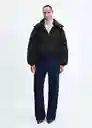Abrigo Anorak Satini Negro Talla M Mujer Mango
