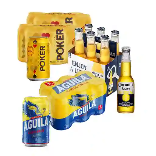 Combo Aguila Cerveza Original + Corona Extra Cerveza