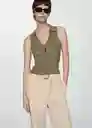 Top Ali Khaki Talla S Mujer Mango