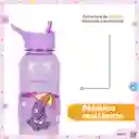 Vaso Plástico Con Pitillo y Funda Bears Púrpura 1000 mL Miniso