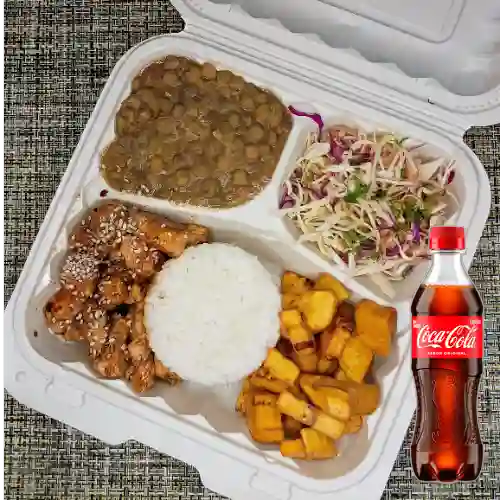 Menu Pollo en Salsa Teriyaki +Cocacola Org 400ml