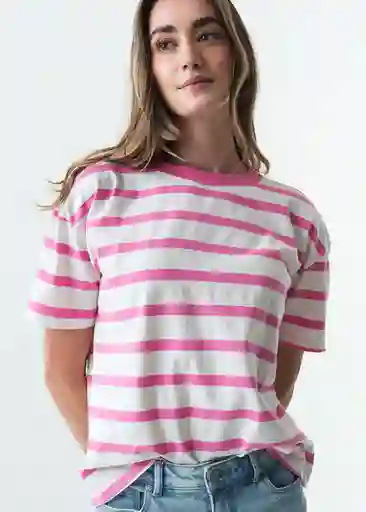 Camiseta Mujer Crudo Puro Claro Talla M 403G045 Naf Naf