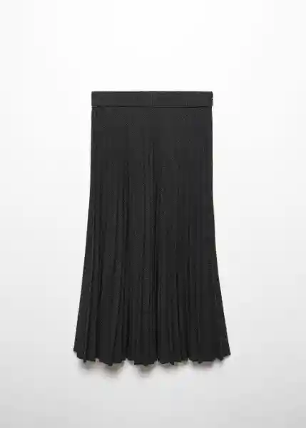 Falda Pleat Negro Talla 34 Mujer Mango