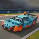 Set de Bloques Coche de Carreras Pull Back Azul Miniso