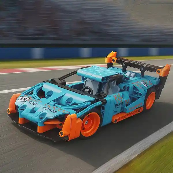 Set de Bloques Coche de Carreras Pull Back Azul Miniso