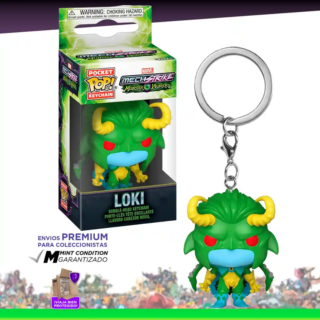 Funko Pop! Llavero Marvel Mech Strikers Loki