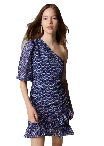 Vestido Claudia Azul Talla 21 Teen Niñass Mango