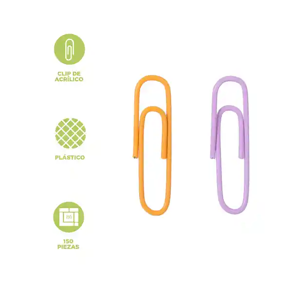 Set de Clips Naranja y Morado 28 mm Miniso
