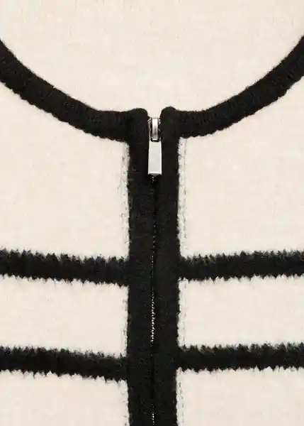 Chaqueta Cazadora Tricot Manuela Crudo Talla L Mujer Mango