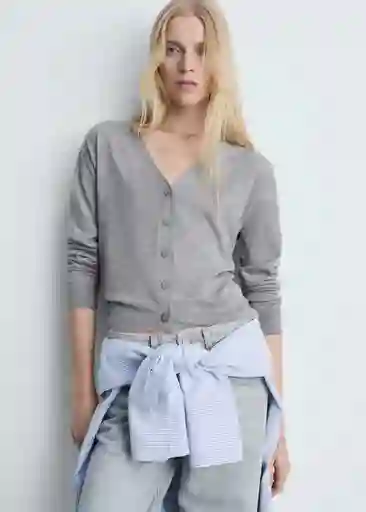 Cardigan Lucca Gris Claro Vigore Talla M Mujer Mango