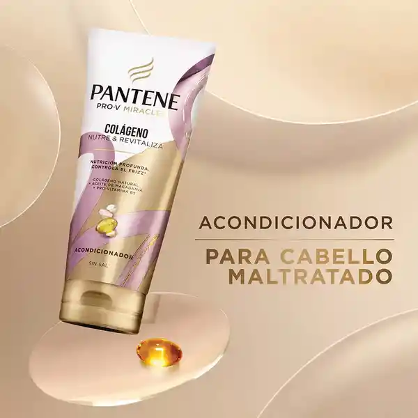 Shampoo sin sal' Pantene Pro-V Miracles Colageno Nutre y Revitaliza Champu 300 ml + Acondicionador Pantene Pro-V Miracles Colageno Nutre y Revitaliza Rinse 250ml