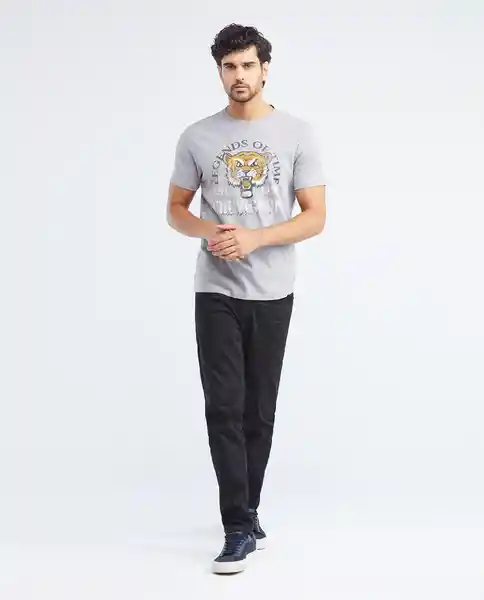 Graphic Tiger T-shirt Gris Londres Medio Talla S Hombre Chevignon