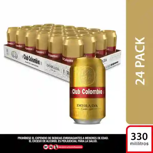 Club Colombia  Pack X24 Cervezadorada Lata 330 Ml