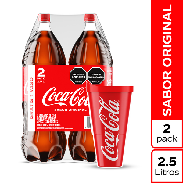 Coca-Cola Pack Gaseosa Sabor Original 2.5 L x 2 Und
