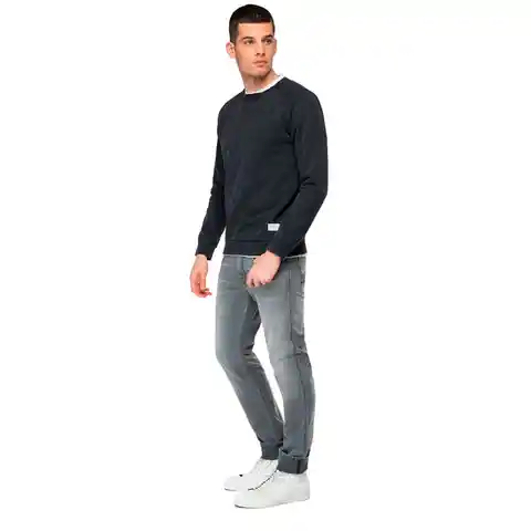 Replay Buzo Garment Dyed Cotton Fleece Negro Talla L