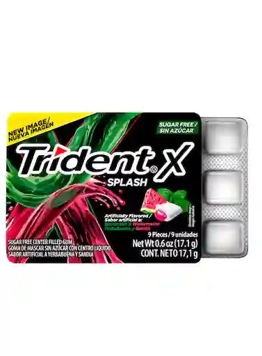 Trident Chicle Splash Sabor a Yerbabuena Sandía