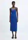 Vestido Liberty-H Azul Talla M Mujer Mango