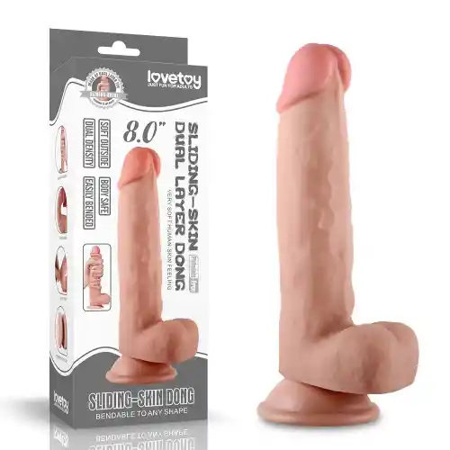 Lovetoy Dildo Realista Piel Deslizante Doble Capa