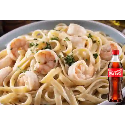 Combo Pasta con Camarones + Coca Cola Original 400 ml