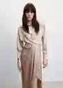 Vestido Atlantis Beige Talla L Mujer Mango