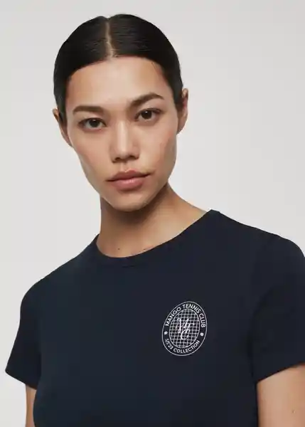 Camiseta Petra Navy Talla S Mujer Mango