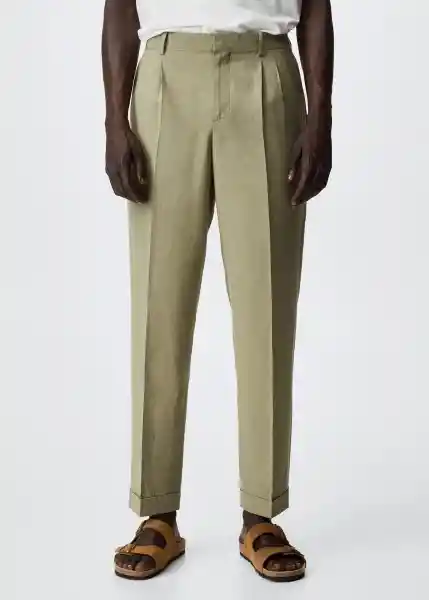 Pantalón Deray Oliva Talla 44 Hombre Mango