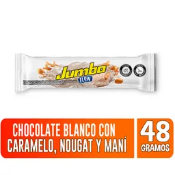 Jumbo Chocolatina Flow Blanca con Maní, Caramelo y Nougat