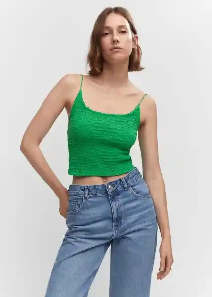 Top Jackson Verde Talla L Mujer Mango