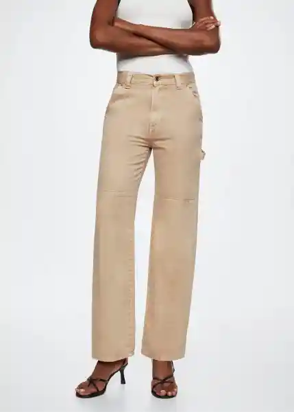 Jeans Kyomi Beige Talla 44 Mujer Mango