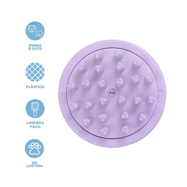 Cepillo Para Mascota y Masaje Con Cabezal Morado Miniso
