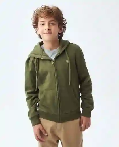 Hoodie Neeps Fabric Verde Selva Ultraoscuro Talla 12 Niño Chevignon