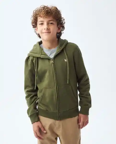 Hoodie Neeps Fabric Verde Selva Ultraoscuro Talla 12 Niño Chevignon