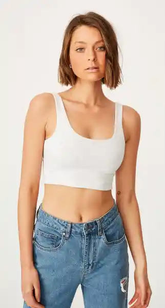 Cotton On Blusa Crop Top Gris