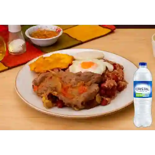 Combo Calentado c/ Carne Asada +Cristal S/gas 600ml