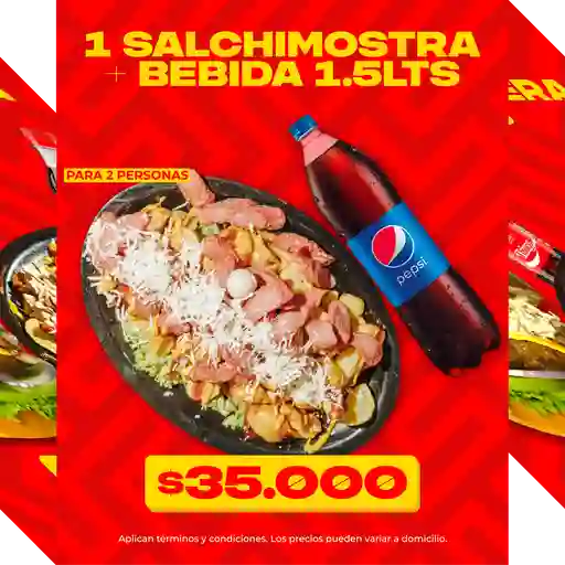 Combo salchimostra + gaseosa 1.5lt
