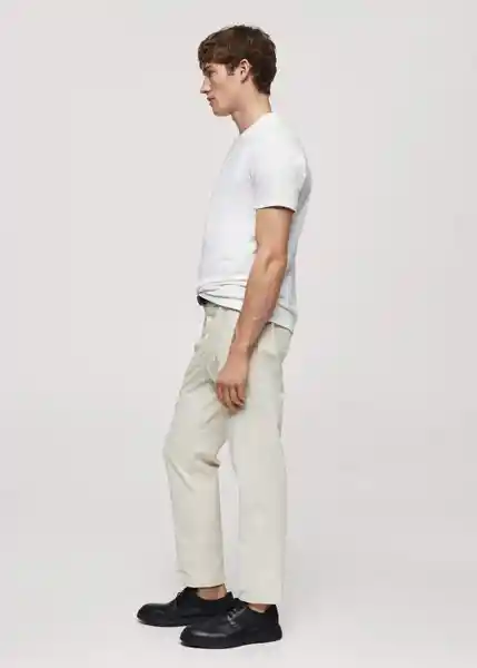 Pantalón Bolognab Piedra Talla 42 Hombre Mango