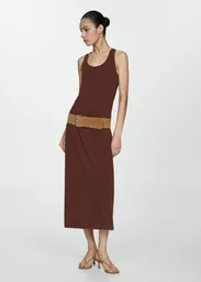 Vestido Mint Marron Talla XS Mujer Mango