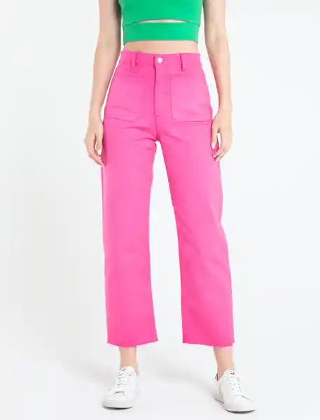 Pantalón Marcos Mujer Rosa Fandango Oscuro Talla 12 Naf Naf