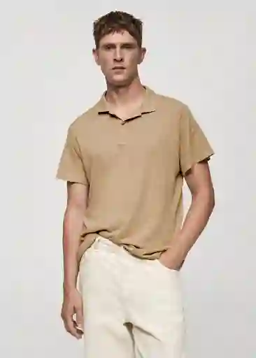 Polo Amberes Beige Talla M Hombre Mango