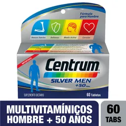 Centrum Silver Men + 50 Años Energía y Defensas X 60 Tabs