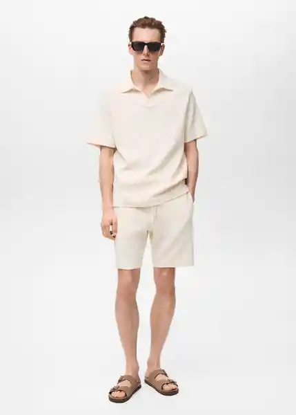 Camiseta Polo Xavi Crudo Talla M Hombre Mango