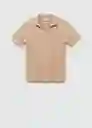 Polo Creto Beige Talla L Hombre Mango