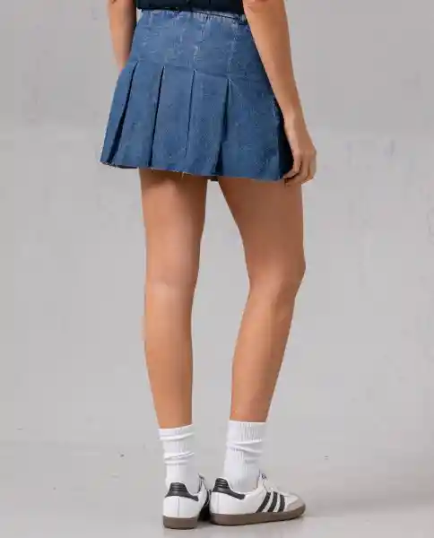 Falda Mujer Con Tablas Azul Morfo Oscuro Talla 14 44595 Rifle